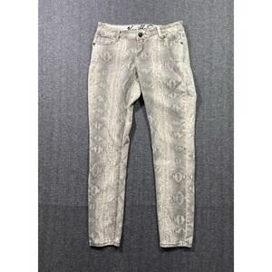 Vanilla Star Jeans Womens 11 Skinny Low Rise Beige Snakeskin Print V2318-576